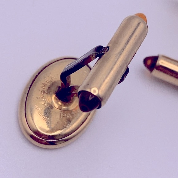 💝 Vintage Krementz Cufflinks Gold Initials - Picture 2 of 4